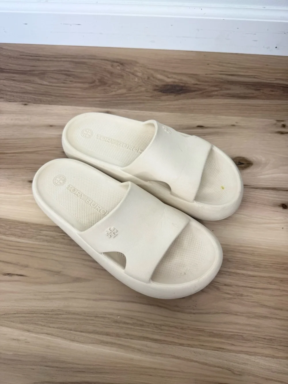 Tory Burch Cream Shower Slide Sandals